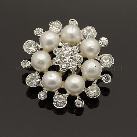 Wholesale Fashion Alloy Rhinestone Flower Brooches - Pandahall.com