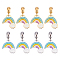 8Pcs 2 Colors 304 Stainless Steel European Dangle Charms, Large Hole Pendants, with Colorful Enamel, Rainbow, Mixed Color, 26mm, Hole: 4mm, Pendant: 15x15.5x1mm, 4pcs/color