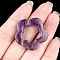 Natural Amethyst Hollow Flower Pendants, Plum Blossom Flower Charms, 30mm