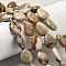 Natural Picture Jasper Beads Strands, Flat Teardrop Beads, 18x13x6mm, Hole: 0.8mm, about 11pcs/strand, 7.48''~7.68''(19~19.5cm)