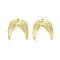 Rack Plating Alloy Pendant, Electroplate Nickel Cadmium Free & Lead Free, Wing, Real 18K Gold Plated, 21x19x1mm, Hole: 1.2mm