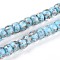 Luminous Handmade Gold Foil Glass Beads Strands, Rondelle, Glow in the Dark, Light Sky Blue, 7~8.5x4.5~6.5mm, Hole: 1~1.5mm, about 80pcs/strand, 16.34 inch(41.5cm)