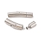 Tarnish Resistant 304 Stainless Steel Bayonet Clasps, Column, Stainless Steel Color, 30x7x6mm, Hole: 4mm