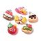 Opaque Resin Pendants, with Platinum Tone Iron Loops, Mixed Shapes, Mixed Color, 14.5~20.5x17~21x7.5~8mm, hole:2mm