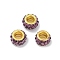 Alloy Rhinestone Clay Pave Beads, Rondelle, Old Rose, 11.5x6.5mm, Hole: 5mm