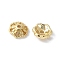Flower Brass Bead Caps, Rack Plating, Cadmium Free & Lead Free, Long-Lasting Plated, Real 18K Gold Plated, 7x7.5x2.8mm, Hole: 1.2mm
