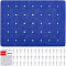 Rectangle Felt Bulletin Boards, Hanging Message Blackboard, with Pushpins, Medium Blue, 340x240x9~10mm, Hole: 7mm