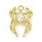 Brass Pave Clear Cubic Zirconia Pendants, Spider Charms, Golden, 15x10.5x4.5mm, Hole: 1.5mm