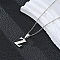 201 Stainless Steel Crystal Rhinestone Initial Pendant Necklaces, Stainless Steel Color, Non-Tarnish, Letter Z, 15.75 inch(40cm)