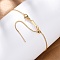 Brass Slider Adjustable Bracelet Making, with Box Chains, Real 18K Gold Plated, Inner Diameter: 2-3/8~3-1/8 inch(6~8cm)