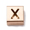 Ion Plating(IP) 304 Stainless Steel Square Slide Charms, Rose Gold, Letter X, 9x8x4mm, Hole: 3.5x8.5mm