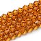 Transparent Glass Beads Strands, Faceted, Bicone, Dark Orange, 2.9~3.3x2.5mm, Hole: 0.7mm, about 135~140pcs/strand, 38~40cm