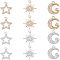 SUPERFINDINGS 12Pcs 3 Styles Cubic Zirconia Pendant Charms 2 Colors Star Moon Jewelry Charms Brass Sun Pendant Moon Dangle Pendants for DIY Necklace Bracelet Jewelry Making