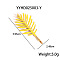 Stainless Steel Enamel Leaf Hair Bobby Pins for Women, Yellow, 59.5x24.8mm