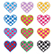 US Embroidery Iron on Clothing Patches, Costume Accessories, Appliques, Heart, Mixed Color, 50x56x1mm