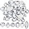 96Pcs 6 Style Sew on Rhinestone, Acrylic Rhinestone, Garments Accessories, Faceted, Flat Round & Oval & Teardrop & Polygon & Heart & Horse Eye, Clear, 18~25x9~25x3.5~5mm, 16pcs/style