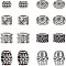 96Pcs 8 Style Tibetan Style Alloy European Beads, Large Hole Beads, Cadmium Free & Lead Free, Mixed Shapes, Antique Silver, 8.5~11x6~10mm, Hole: 4~6mm, 12pcs/style