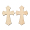 Cedar Wood Cabochons, Cross, BurlyWood, 110x70x2.5mm