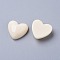 Resin Cabochons, Heart, Linen, 17x18x7mm