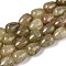 Baking Paint Crackle Glass Beads Strands, Teardrop, Dark Olive Green, 13~13.5x9.5~10mm, Hole: 1.2~1.4mm, about 54~60pcs/strand, 28.35~30.71 inch(72~78cm)