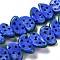 Handmade Lampwork Beads Strands, Fruit, Blue, 10x18.5x5mm, Hole: 1.6mm, about 25pcs/strand, 9.76 inch(24.8cm)