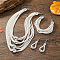 Alloy Barrel Beaded Multilayer Necklaces & Dangle Earring & Multilayer Bracelets Sets, White, 420mm