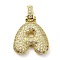 Brass Micro Pave Clear Cubic Zirconia Pendants, Real 18K Gold Plated, Letter A, 29mm, Hole: 4.8x3.5mm, Pendant: 23.5x20.5x5mm