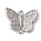 Brass Micro Pave Clear Cubic Zirconia Connector Charms, Butterfly Links, Platinum, 10x14x4.5mm, Hole: 1.2mm