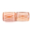 Electroplate Glass Beads, Column with Rhombus Pattern, Light Salmon, 11.5~12x8~8.5mm, Hole: 1.2~1.4mm