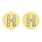 Brass Micro Pave Clear Cubic Zirconia Beads, Flat Round with Letter, Letter.H, 7.5x6.5mm, Hole: 3.5mm, 3pcs/bag