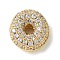 Brass Micro Pave Cubic Zirconia Beads, Letter, Rack Plating, Long-Lasting Plated, Real 18K Gold Plated, Letter O, 10.5x9.5x4.5mm, Hole: 3x2mm
