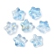 Transparent Spray Painted Frosted Glass Beads, with Glitter Power, Star, Dodger Blue, 8x8x4mm, Hole: 1mm