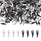 200Pcs 2 Colors Alloy Charms, Cone Charm, Mixed Color, 11x4mm, Hole: 2mm, 100pcs/color