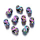 Perlas europeas de aleación de color arco iris chapado en rack PALLOY-S180-350-1