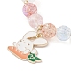 Set di braccialetti elasticizzati con perline di vetro e perle di conchiglia in stile pasquale da 2 pz BJEW-TA00304-4