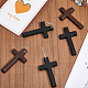 CHGCRAFT 12Pcs 2 Colors Cross Shape Wooden Dyed Big Pendants for DIY Necklace Bracelet Earring Jewelry Craft Making WOOD-CA0001-68-4