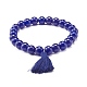 Dyed Natural Malaysia Jade Round Beads Stretch Bracelets Set BJEW-JB06956-7