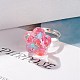 3D Resin Flower with Star Adjustable Ring RJEW-JR00456-2