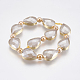 Chapelets de perles en verre électroplaqué EGLA-I008-04G-2