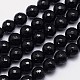 Facettes brins ronds de perles de rondmaline noire naturelle G-I160-02-12mm-1