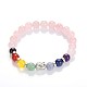 Tête de Bouddha pierres précieuses perles bracelets extensibles BJEW-JB01862-04-1