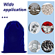 Ph pandahall 5 pièces sacs à cordon en velours bleu TP-WH0019-02-7