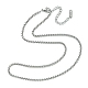 304 Box-Halskette aus Edelstahl für Männer und Frauen NJEW-YW0001-16-1
