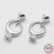 Rhodium Plated 925 Sterling Silver Key Clasps STER-E056-048P-1