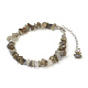 Bracelets de cheville en perles de puce de labradorite naturelles AJEW-AN00229-07-1