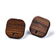 Fornituras de aretes de madera de nogal MAK-N032-019-2