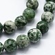 Chapelets de perles en jaspe à pois verts naturels G-I199-30-14mm-3