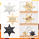 6 Uds. Broche de estrella de hierro de 3 colores con palabra sheriff para accesorios de disfraces JEWB-FG0001-15-4