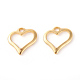 201 Stainless Steel Open Heart Charms STAS-F192-059G-2