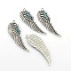 Antique Silver Plated Alloy Wing Big Pendants ALRI-N019-03-3